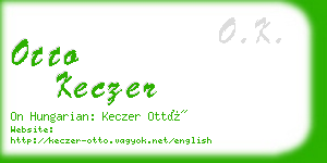 otto keczer business card